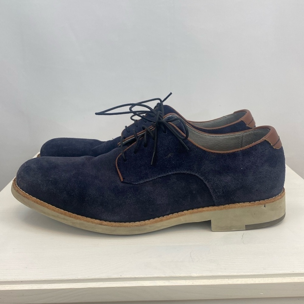 Johnston & Murphy Blue Suede Oxford Shoes Sheepskin